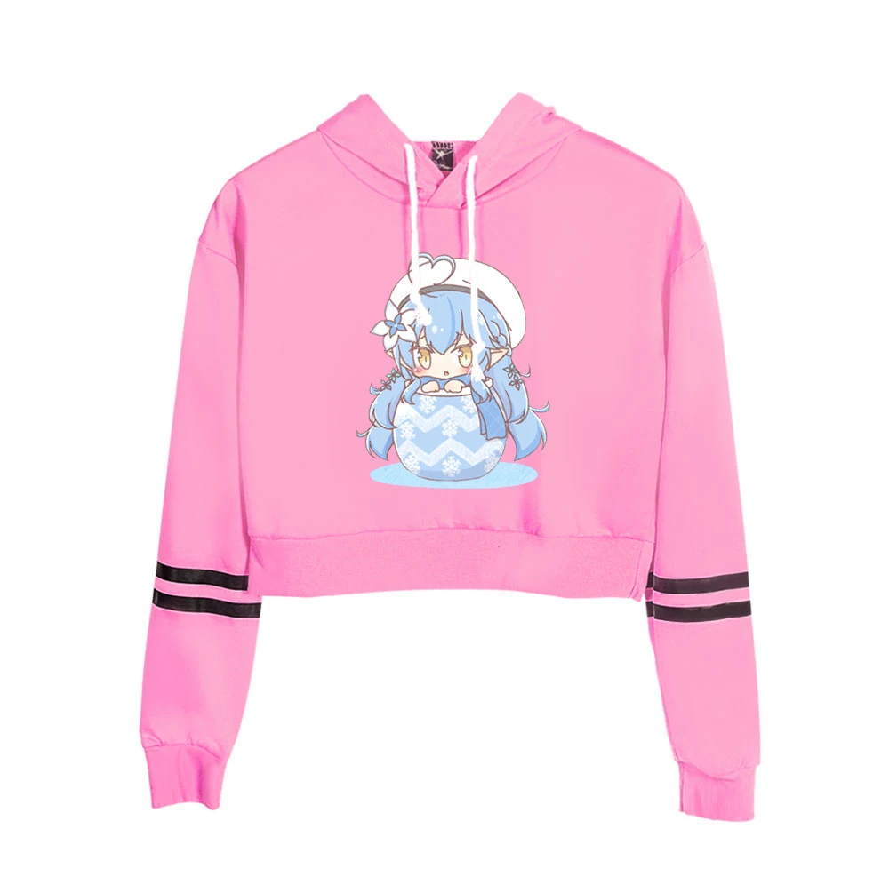 

HOLOLIVE VTuber Yukihana Lamy print Hoodies fleece girl Long Sleeve Hooded Pullover Crop Tops Kawaii Sweet loose ins tide kpop