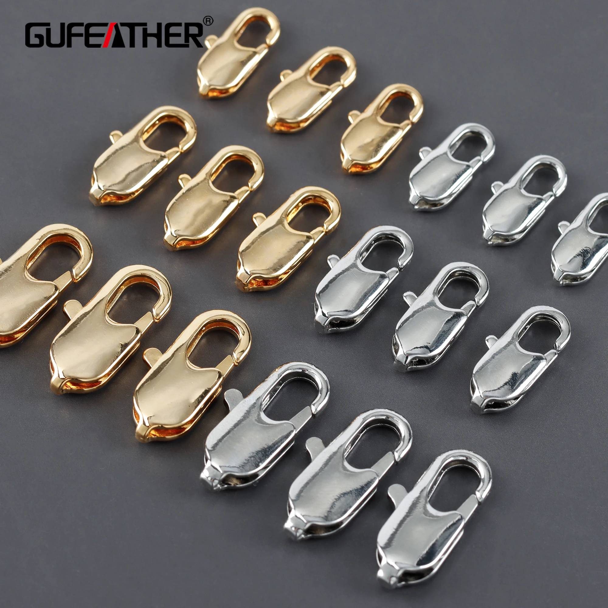 

GUFEATHER M928,diy accessories,pass REACH,nickel free,lobster clasp hook,18k gold rhodium plated,copper,jewelry making,10pcs/lot