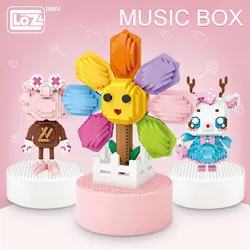 LOZ Diamond Blocks Music Box Sun Flower Mini Bricks Building Blocks Set Kids Assembly Pixels Gift Hobby Early Education Toys