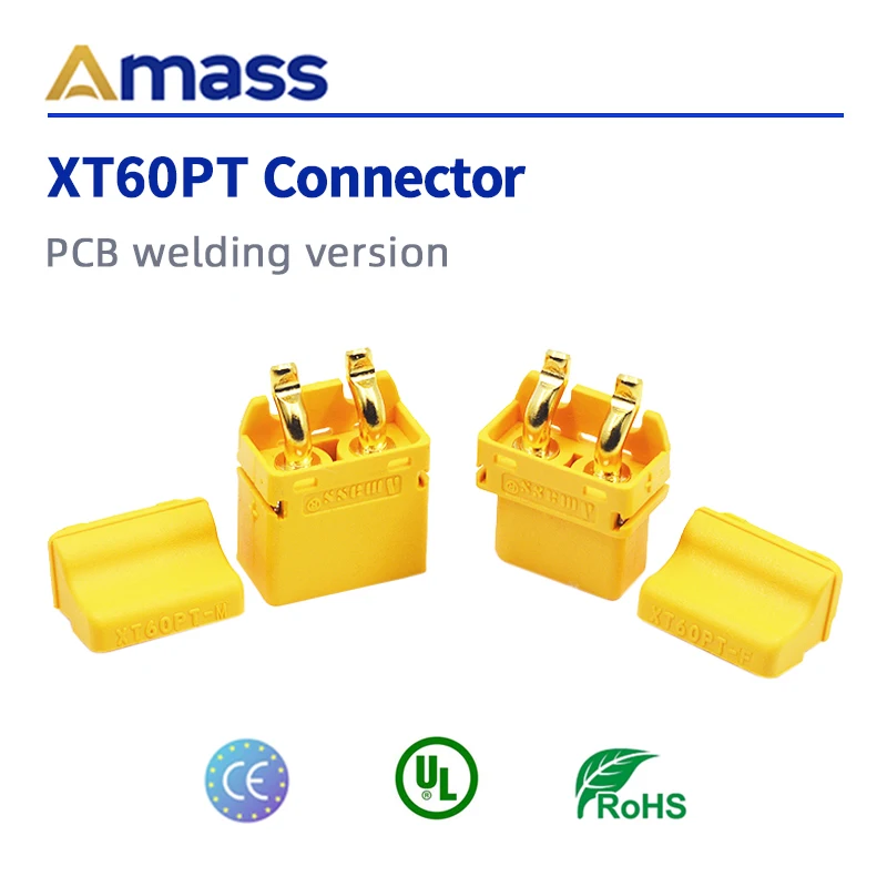 Amass XT60PT-M/F Male and Female PCB Soldering Version Connector for RC Battery/Charger/Brushless Motor (5 Pairs)