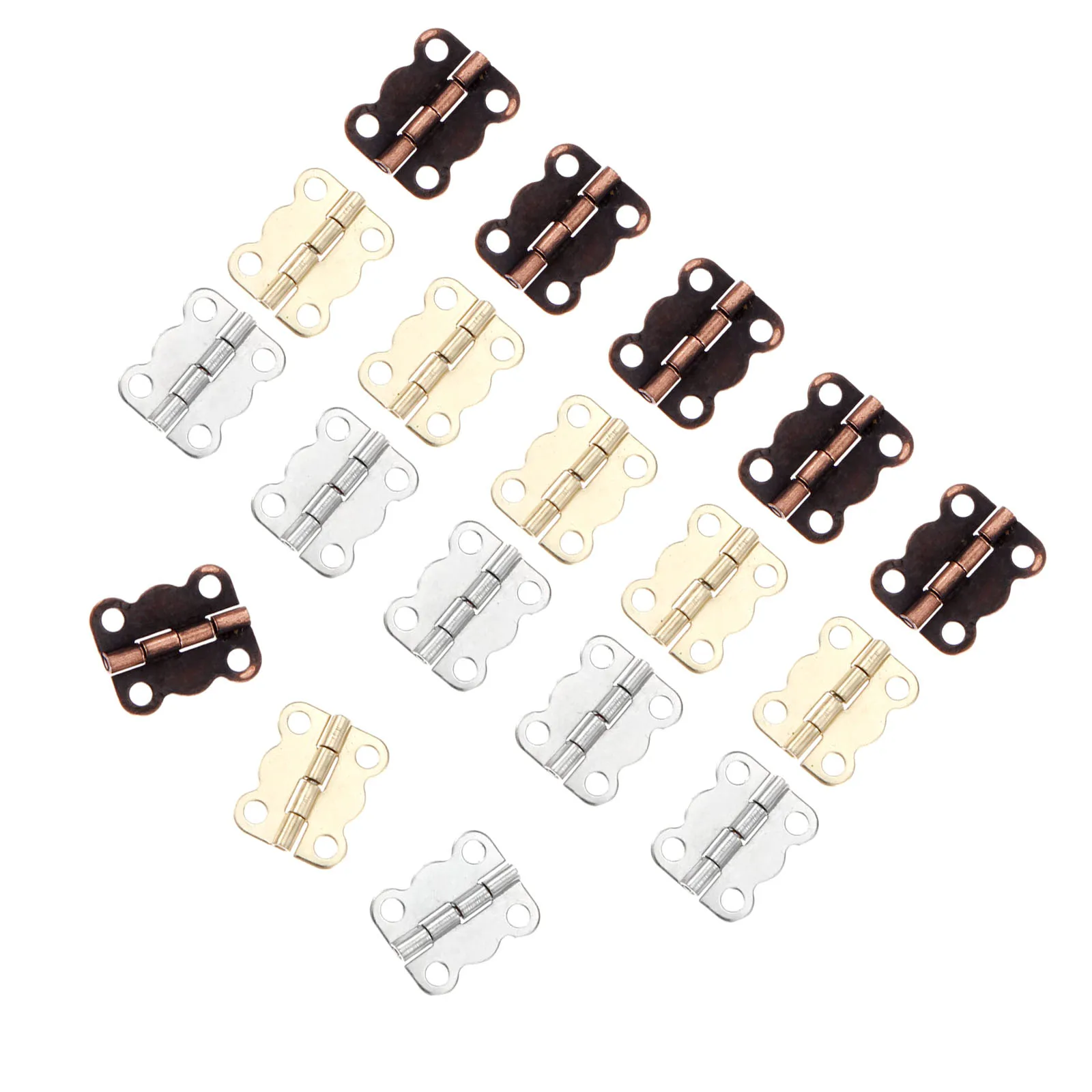 10/50pcs 16*12mm Butterfly Cabinet Door Luggage Furniture Hinges Jewelry Wood Boxes Hinge 4 Holes Furniture Decoration & Screws