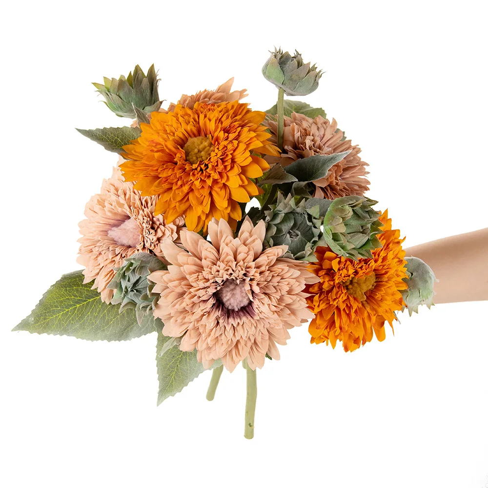 

Simulation Sunflower Fake Flower, Wedding Bouquet, Home Garden Decoration Accessories, Artificial Flowers Branch