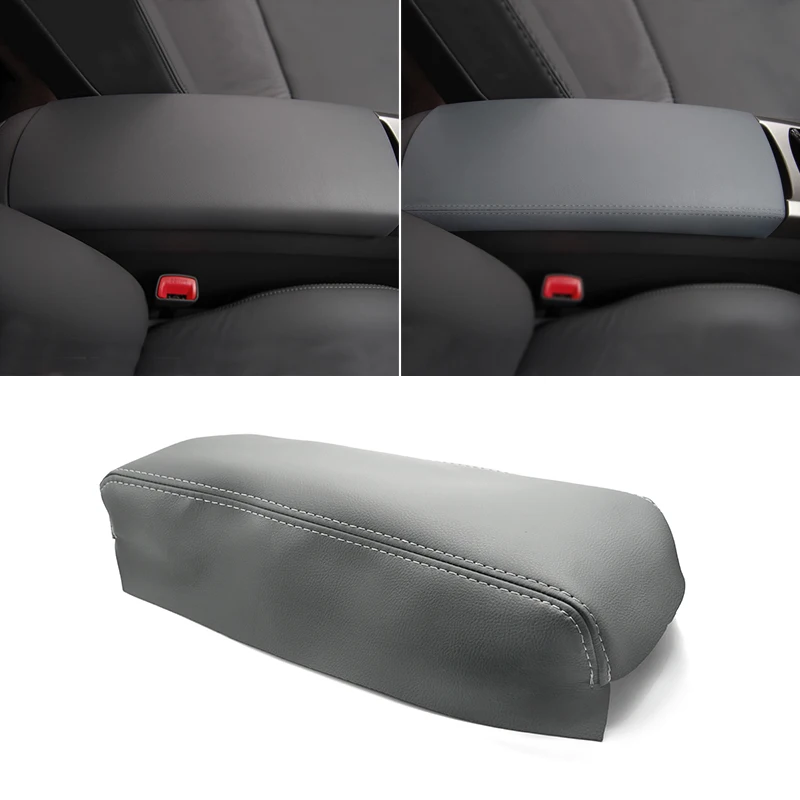 

For Toyota Prius 2004 2005 2006 2007 2008 Microfiber Leather Interior Center Console Lid Armrest Cover Trim Gray