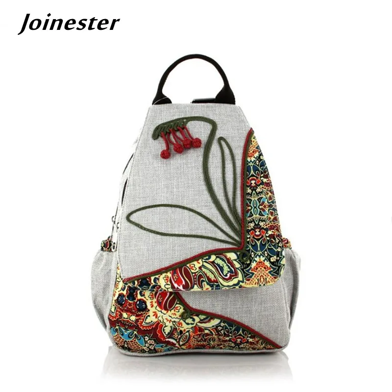 

Hand Knitted Ethnic Backpacks for Women рюкзак женский Floral Casual Travel Bags Girls Vintage Schoolbag Female Rucksacks