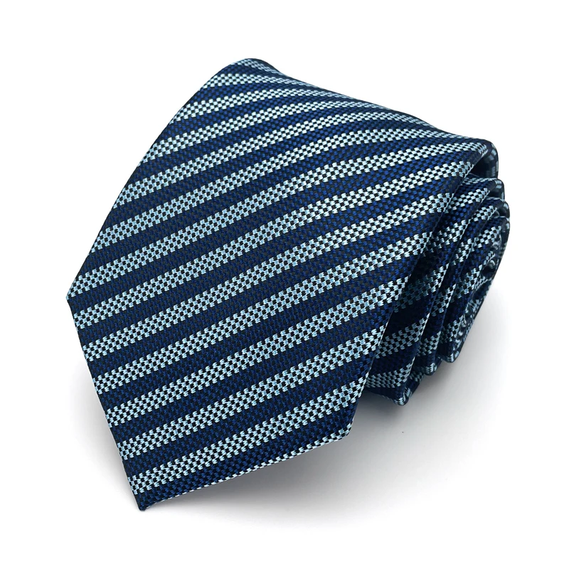 2021 New 8 CM Blue Striped Luxury Men's Tie Fashion Vintage Business Necktie Gift for Men With Box