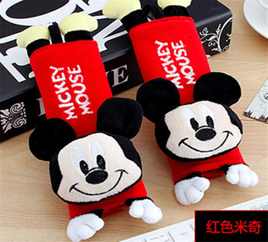 2 Pcs/Set Disney Mickey Mouse Stitch Car Seat Belt Pads Harness Safety Shoulder Strap BackPack Cushion pillow For boy girl gift