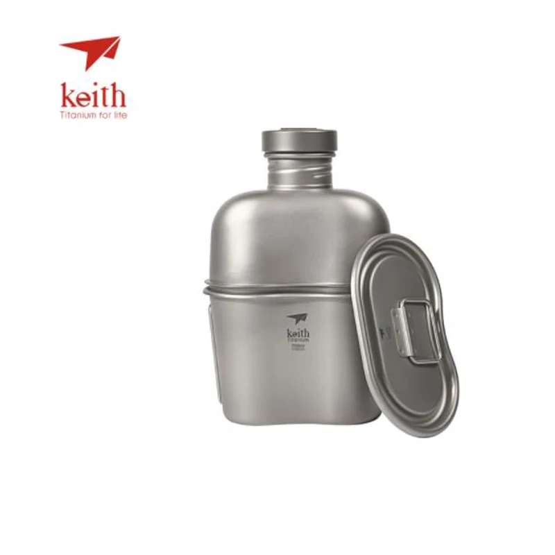 Keith Titanium 1100ml Army Sports Kettle And 700ml Titanium Lunch Box Camping  Water Bottles Water Cooker Ultralight Ti3060