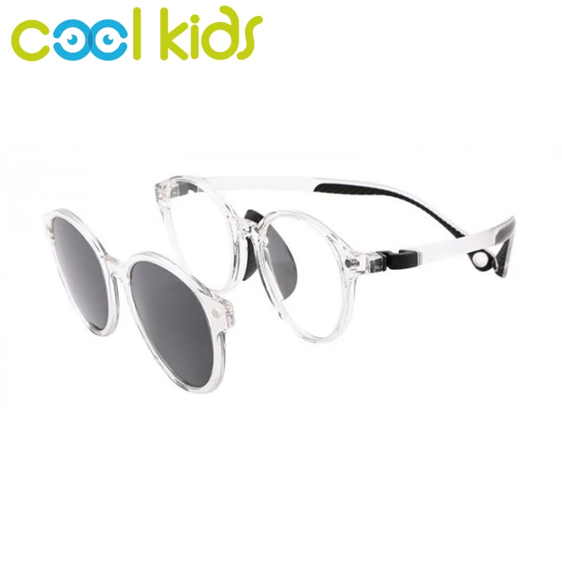 COOL KIDS Sunglasses for Children UV400 Clip-on Sun Glasses Eyewear for Kids Spectacles Frames Soft Material Flexible Eyeglasses