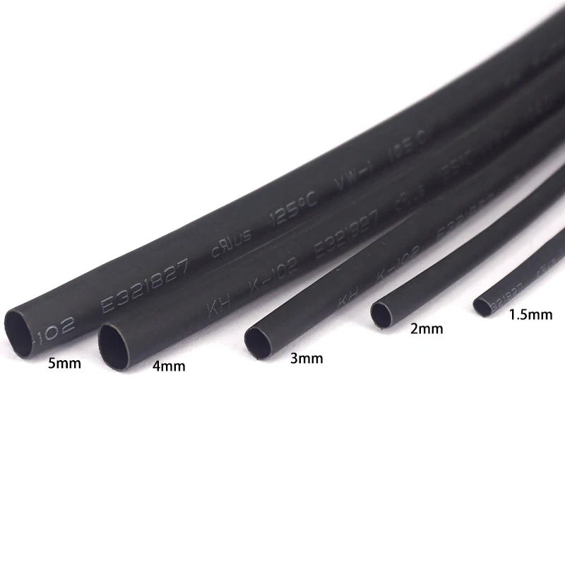 

Environmental Protection Insulation Thickening Flame Retardant Heat-shrinkable Tube 5 mm Black Split-cut Selling length 1m