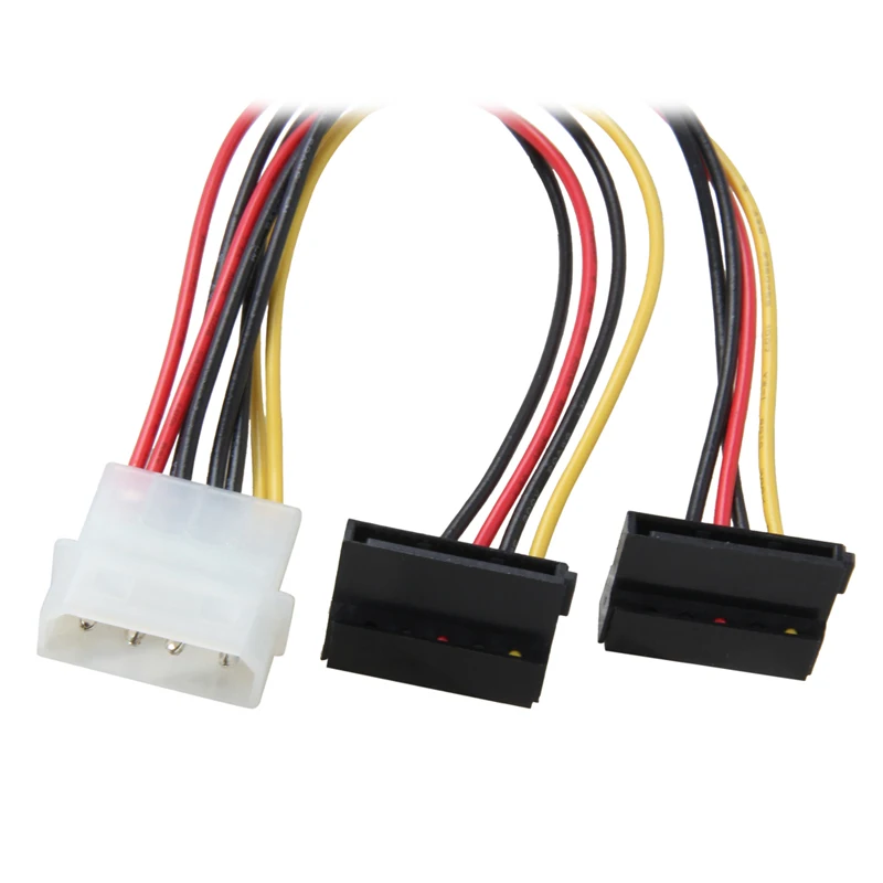 Molex SATA Adapter Power Cable,Molex 4pin 2 SATA Power Connector Splitter,IDE 4 pin Spliter SATA 90 Degree for Hard Drive SSD