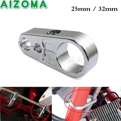 Chrome Motorcycle Frame Handlebar Throttle Clutch Cable Brake Line Clamp Bracket For Harley 1'' 25m 32mm Handle Bar Universal