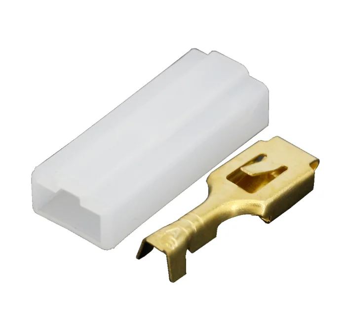 500 set 1 Pin 6.3mm Series White Plastic Speaker Connector with Terminal DJ7014-6.3-21 1P Connector