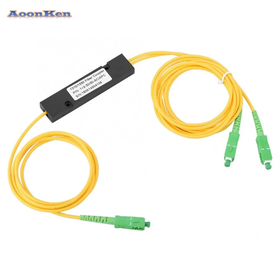 10pcs/lot PLC Splitter SC APC 1X2 PLC Singlemode Fiber Optical Splitter SC/APC PCL Splitter Computer Cable Sleeve