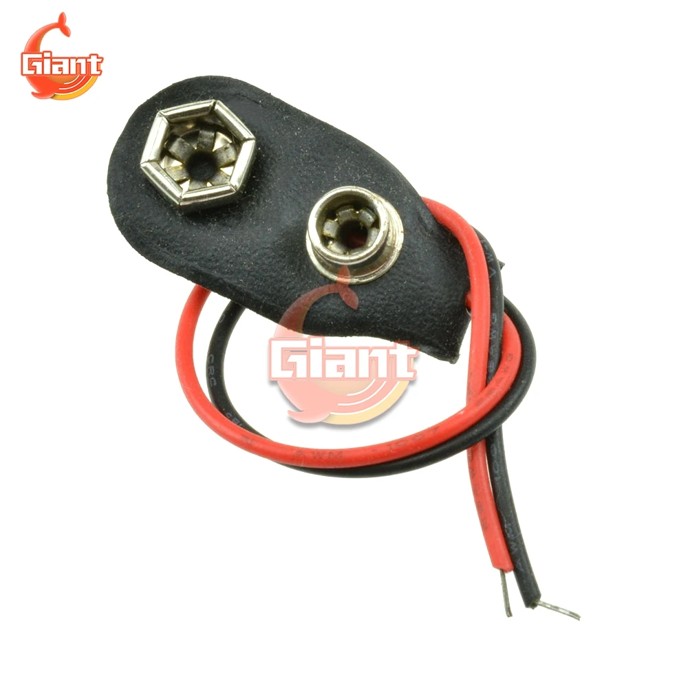 9V Battery Snap on Connector 9V Battery Clip-on Connector With Wire Holder Cable Leads Cord For Arduino New Battery Holder Clip