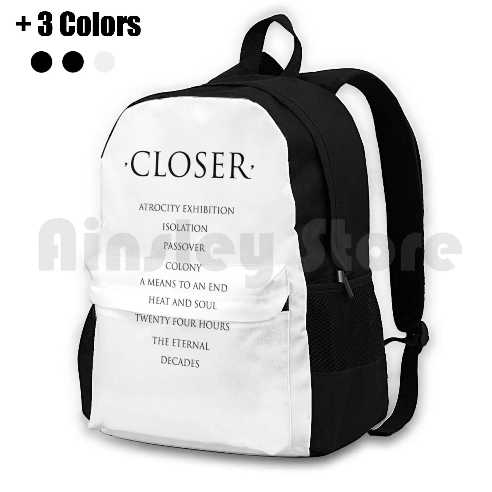 Closer Tracklist Outdoor Hiking Backpack Waterproof Camping Travel Closer Joy Division Album Cover Songs Song Typographic New