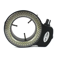 Lampada regolabile a 144 LED con anello miniscopio regolabile 0 - 100% lampada regolabile per lente d'ingrandimento per microscopio Stereo Video industriale