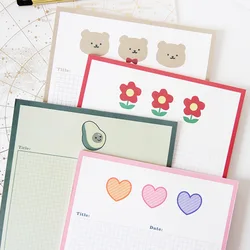 SIXONE 30 yaprak sevimli karikatür ayı Floret avokado izgara Memo Pad Kawaii çıkartmalar öğrenci günlüğü kız okul not defteri kırtasiye