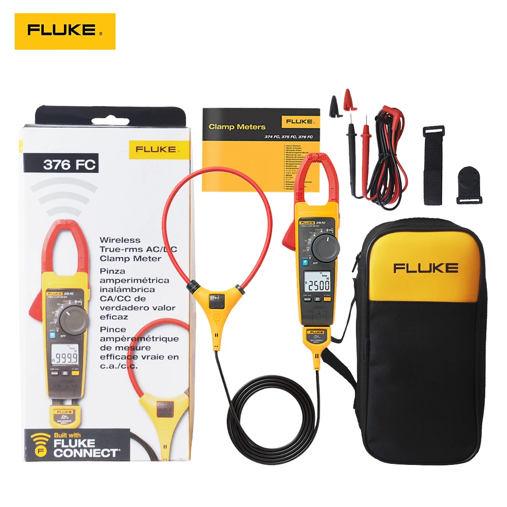 Fluke 376 FC True-RMS 1000A AC/DC Clamp Meter with iFlex, Measures AC/DC current with included iFlex current probe
