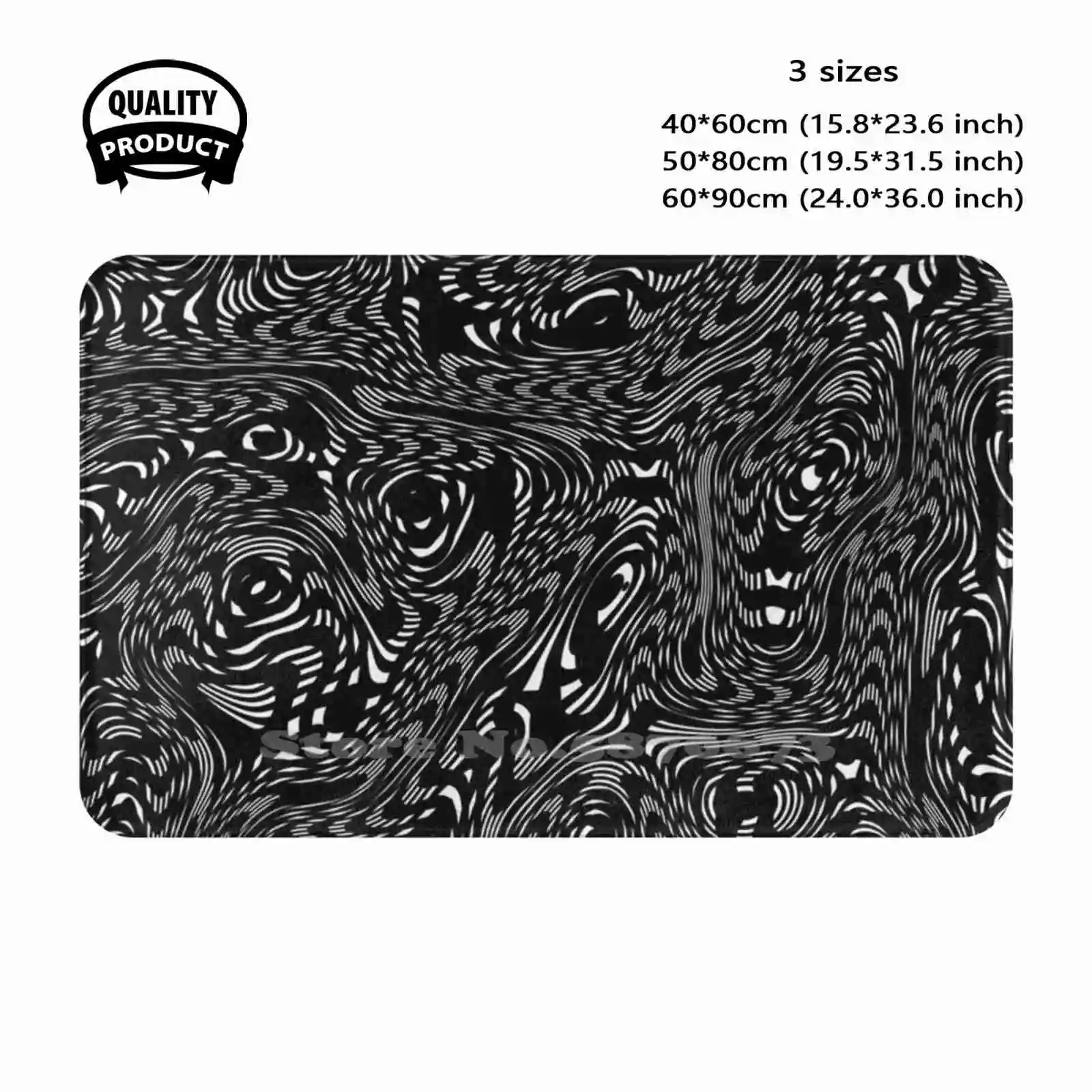 Abstract Poison Pattern Soft Cushion Home Carpet Door Mat Car Rug Death Radioactivity