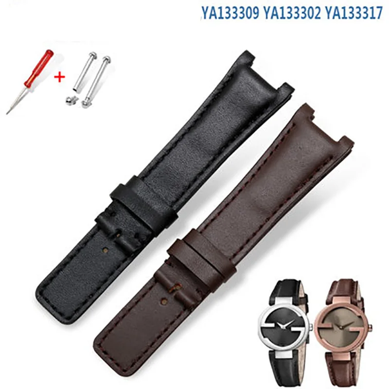 High Quality Genuine Leather Watchband for GC Bracelet YA1332 1333 1335 Series Men Women Notch 16*10mm 20*12mm 22*14mm Strap