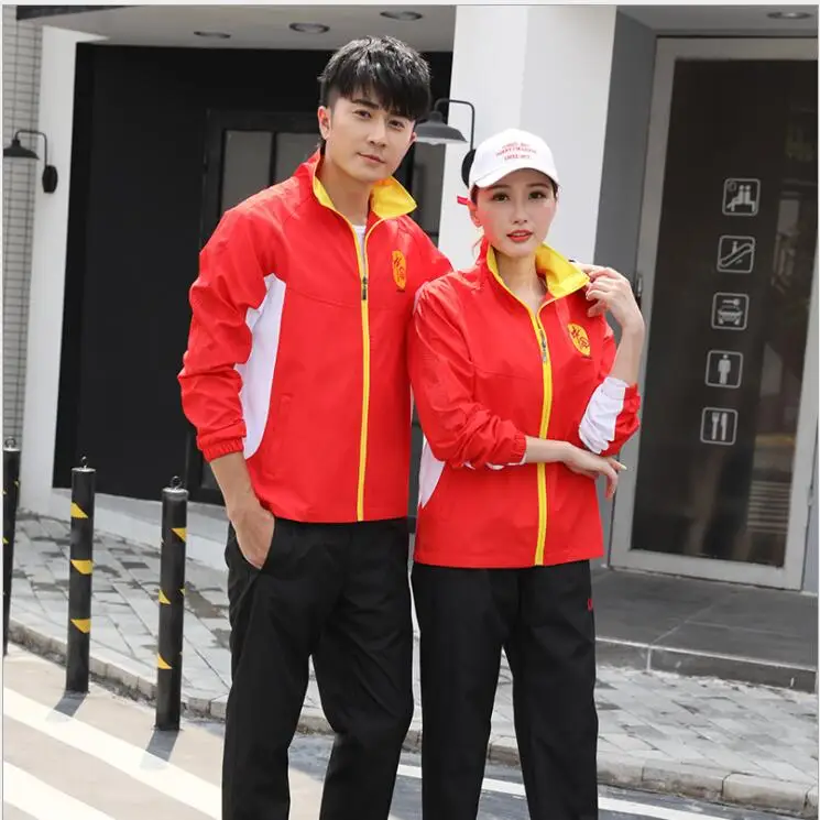 Frühling Sportwear Spiele Gruppe Aussehen Bekleidung für Männliche und Weibliche Studenten Chinesischen Nationalen Team Sport Langarm Uniform