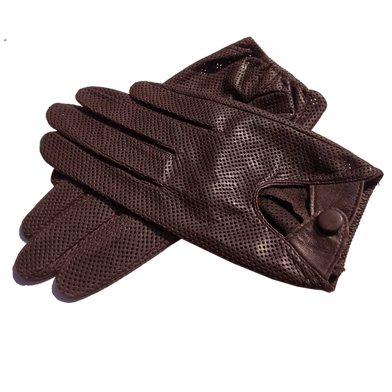 Guanti morbidi in pelle da uomo HighShine che guidano guanti in pelle di capra sfoderati guanti sottili touchscreen traspiranti neri