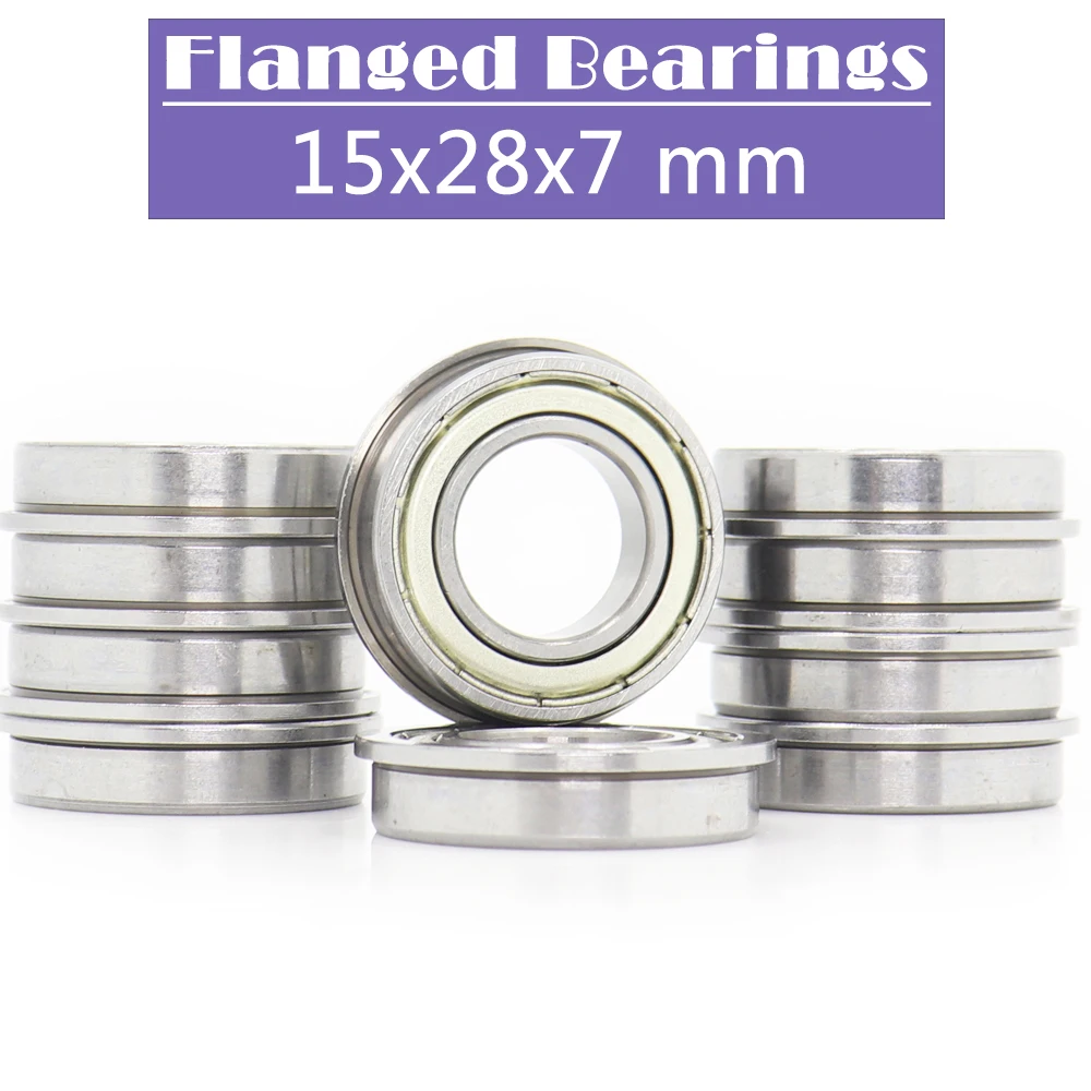 F6902ZZ Flange Bearing 15*28*7 mm ( 10 PCS ) Double Shielded Deep Groove Flanged F6902 Z ZZ Ball Bearings F6902-2Z F6902Z