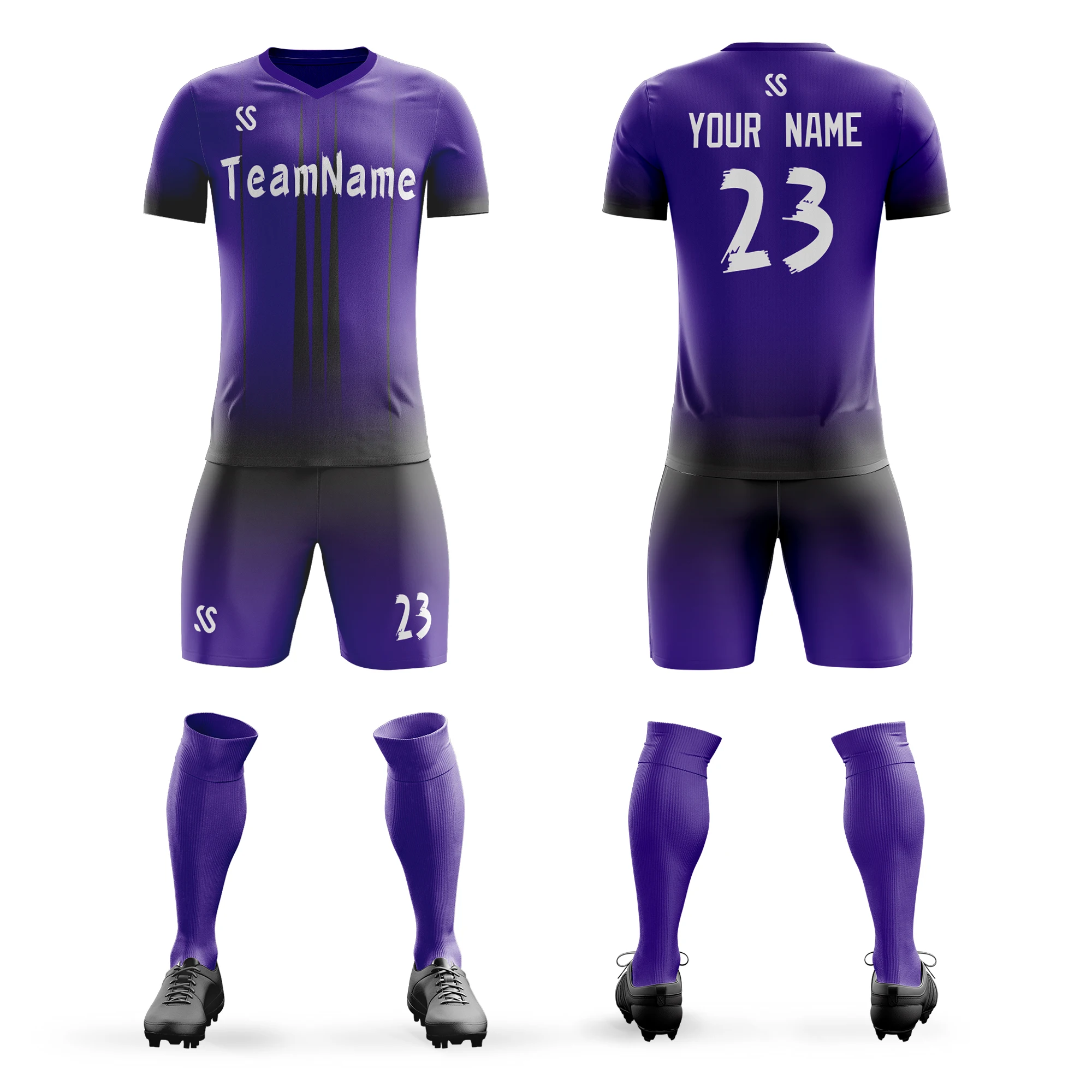 Custom Mannen Voetbal Jersey Sets College League Voetbal Team Jersey Gepersonaliseerde Afdrukken Team Naam Nummer Hoge Kwaliteit Ademend