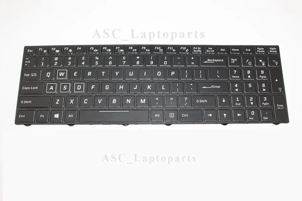 

New US QWERTY Keyboard For Clevo Sager NP5872 NP6850 NP8154 NP5850 NP5852 NP5855 NP5870 , Color BACKLIT , Black Frame Black