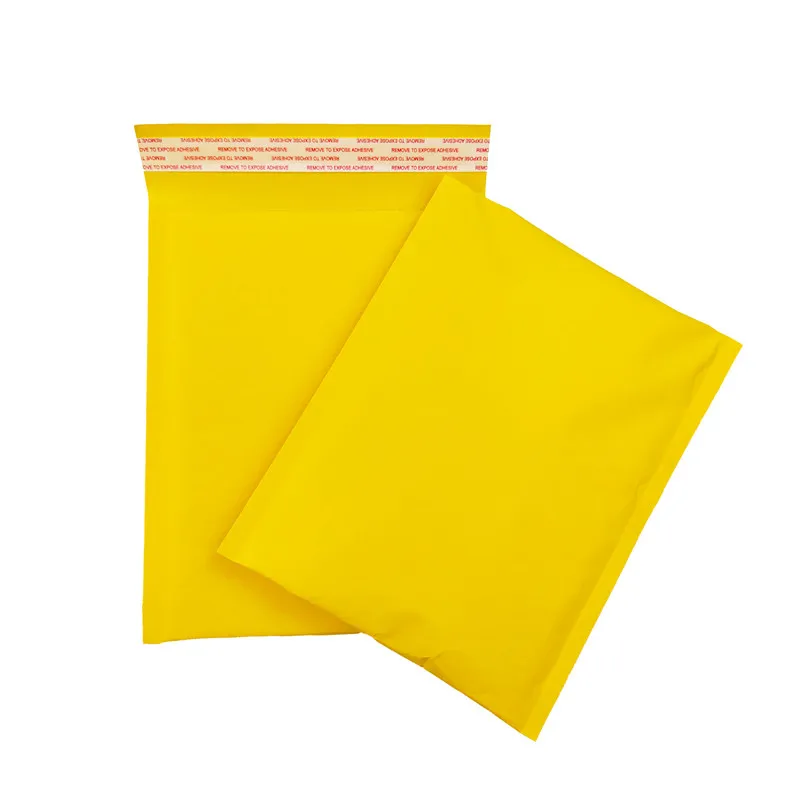 

100Pcs Wholesale Bubble Mailers Yellow Kraft Paper Bubble Bag Padded Packaging Envelopes Shipping Bags With Bubble 21 Sizes