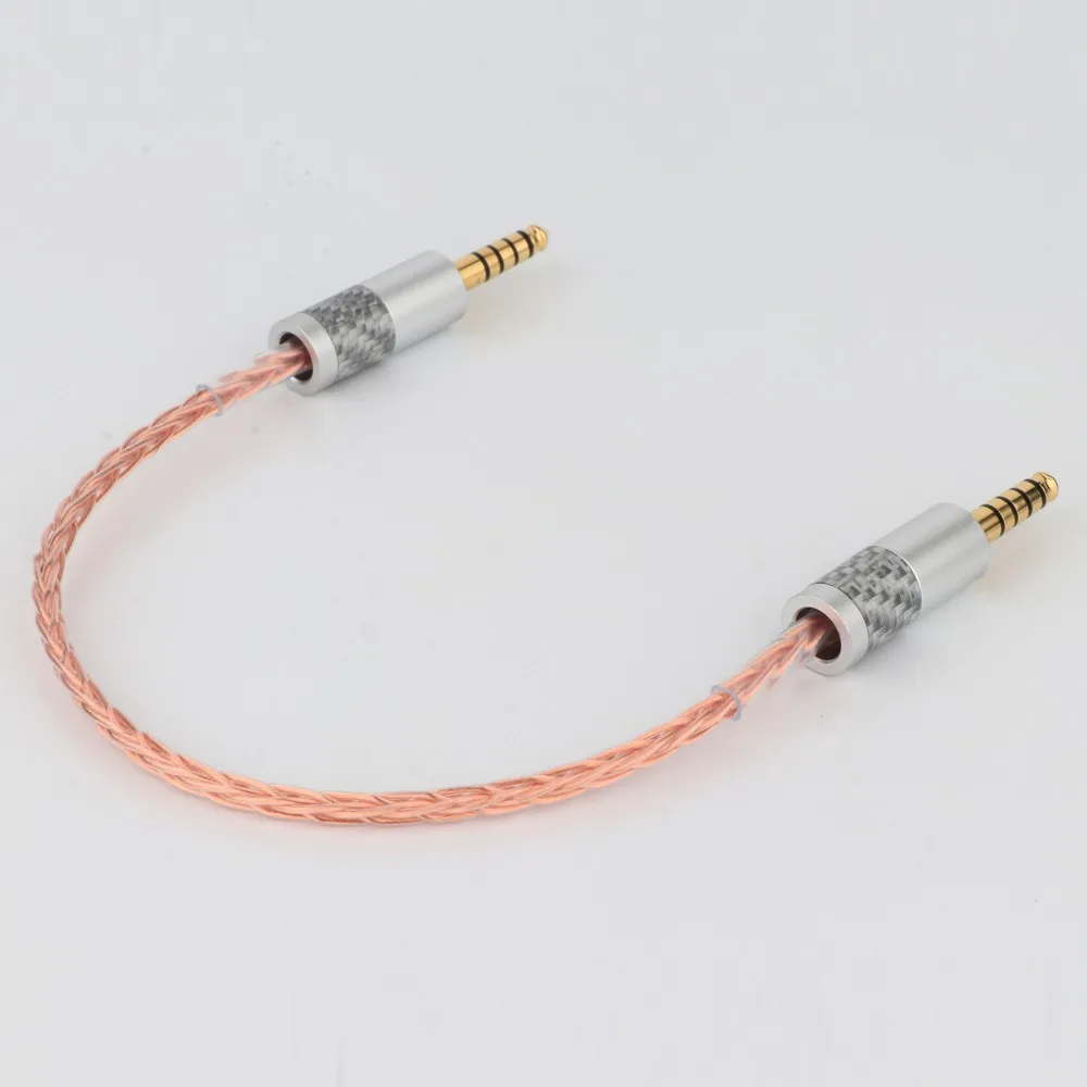 8 Core Single Crystal Coppe 4.4mm Male to Male Headphone Adapters Cable Silver Plated Aux DAC Cable 4.4mm to 4.4mm 5 Pole