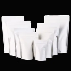 Großhandel Stand up Weiß Papier Zip-Lock Beutel Wiederverschließbaren Party Hochzeit Kekse Lebensmittel Snack Schokolade Wärme Abdichtung Paket Beutel