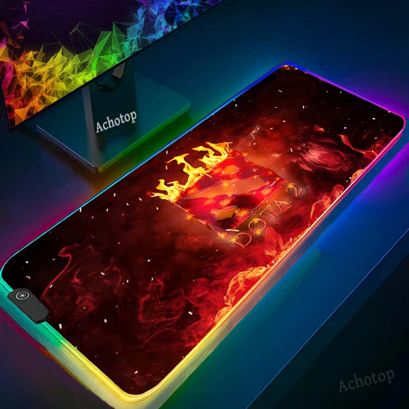 

RGB Large Mouse Pad Gaming Mouse Pad Rubber Dota 2 Gamer Computer Mousepad Led Backlight Carpet XXL Keyboard Desk Mats 900x400mm