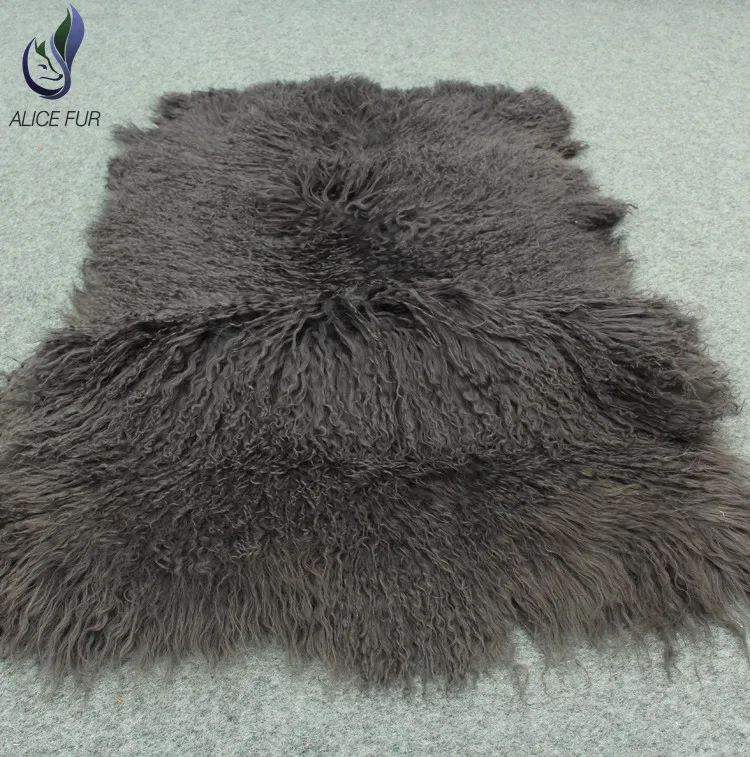 

Factory supply curly hair lamb fur plate mongolian lamb fur blanket