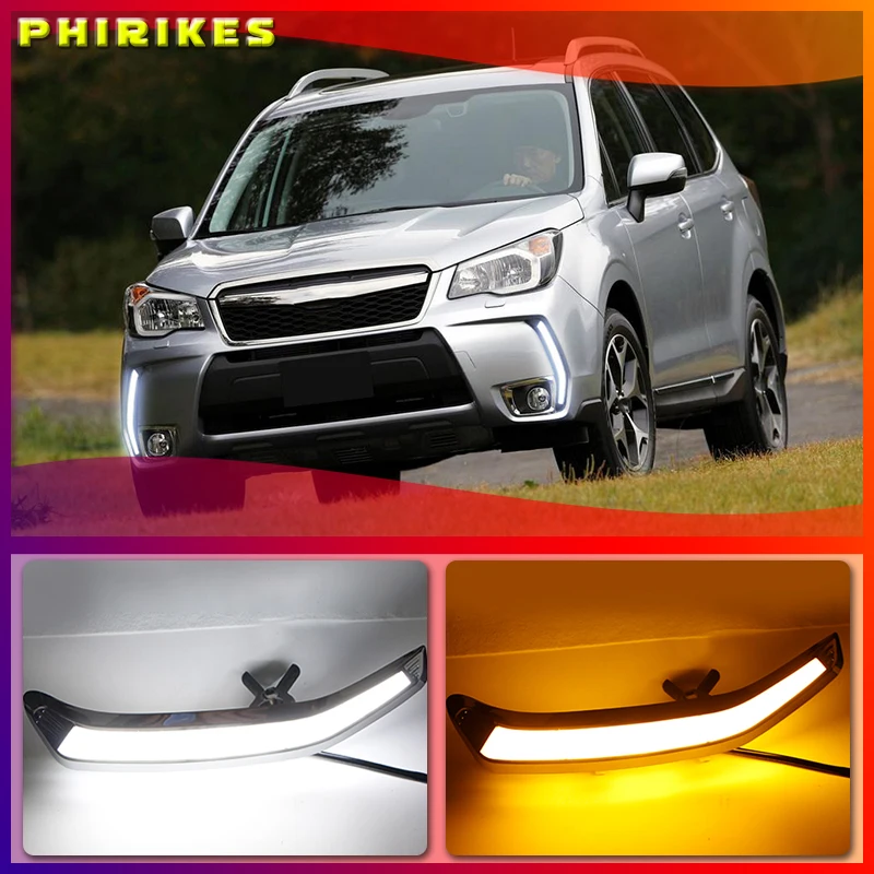 

For Subaru Forester 2013-2018 LED DRL Daytime Running Light Daylight Waterproof yellow Signal