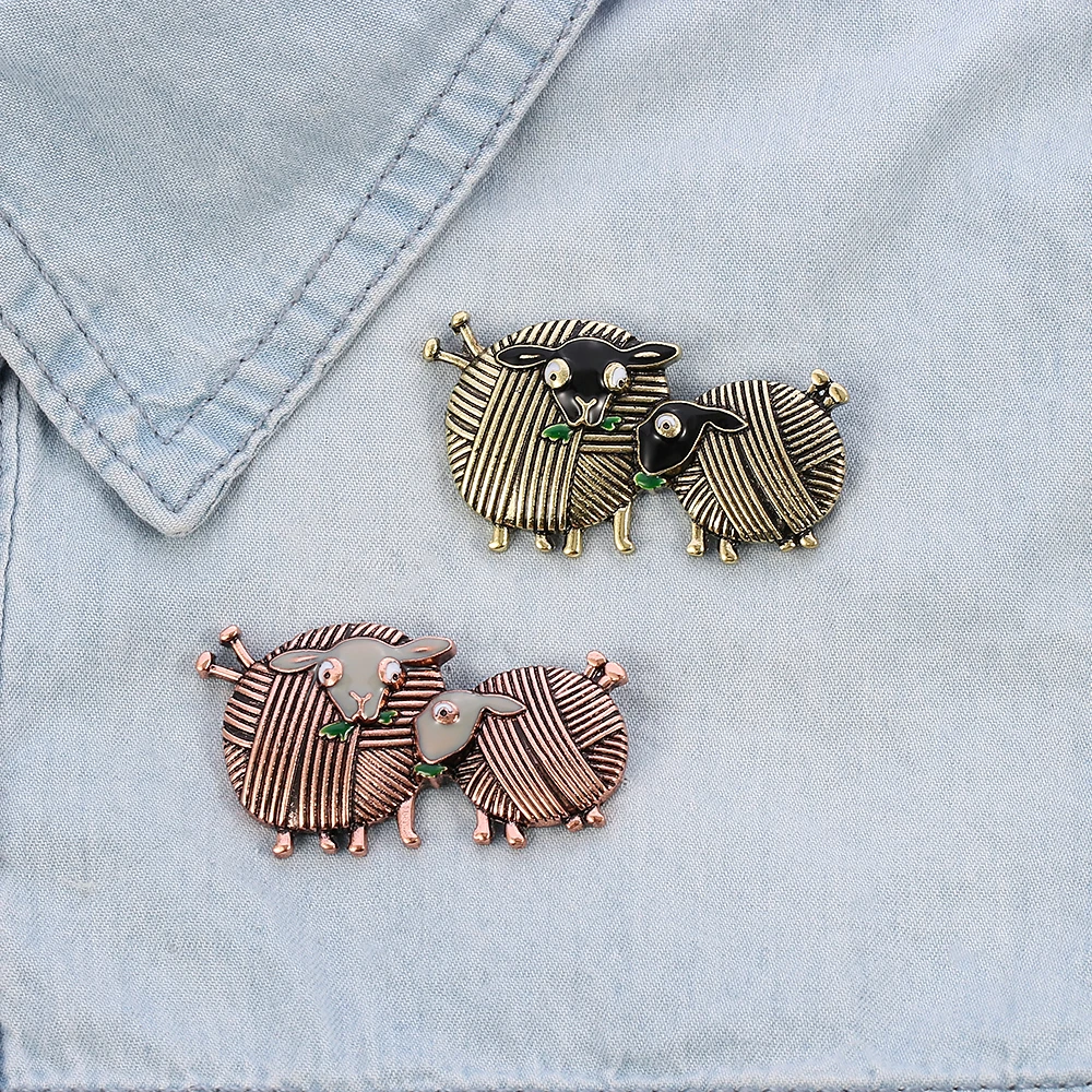 بروش خروف عتيق للنساء ، دبابيس حيوانات ، مجوهرات من المينا ، كرة من الخيوط ، شارة للقميص ، معطف ، هدية حفلات يومية ، موضة جديدة