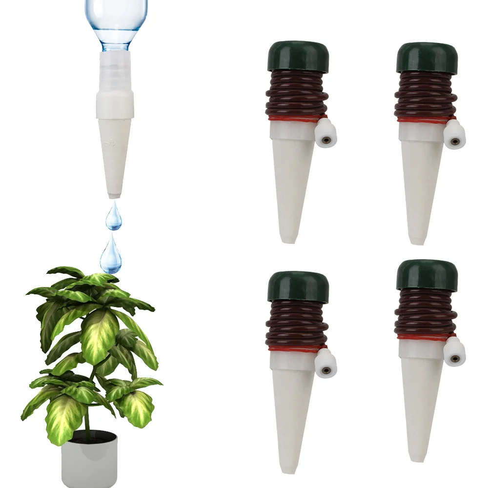 Ceramic Self Watering Spikes 4Pcs Irrigation Water Stake For Garden Vegetable Potted plants Automatic Plant Drip