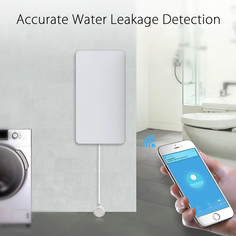 Tuya Smart Wifi Water Lekkage Alarm Onafhankelijke Waterlek Sensor Detector Tuya Flood Alert Overloop Alarmsysteem