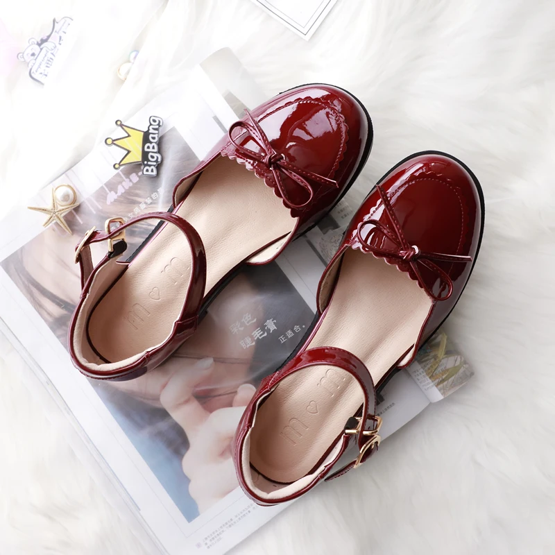 Cute Sweet Lolite Sandals Japanese Pu Leather Shoes Female Students Jk Uniform Shoes Loli Shoes College Mary Jane Shoes