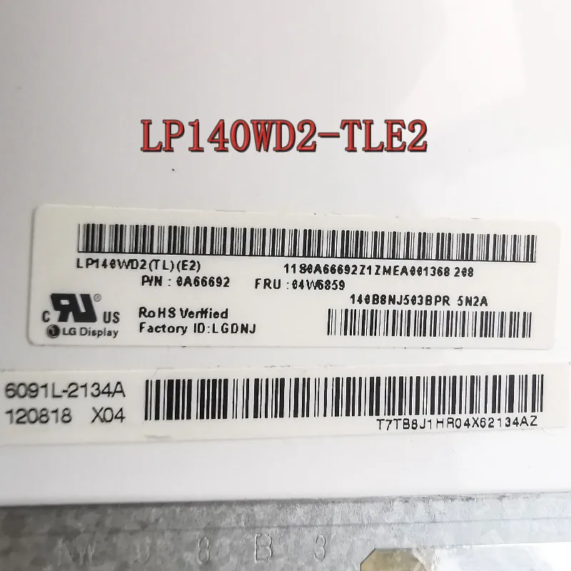 For Lenovo Thinkpad X1 Carbon laptop lcd led screen LP140WD2-TLE2 LP140WD2 (TL)(E2) 1600*900 40PINS FRU 04X1756