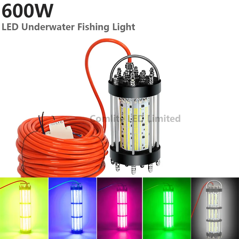 led pesca luzes isca para o barco do oceano doca lampada branco e verde 15m100m cabo 220v240v 600w 1000w 1300w 2600w 3000w 4000w 01