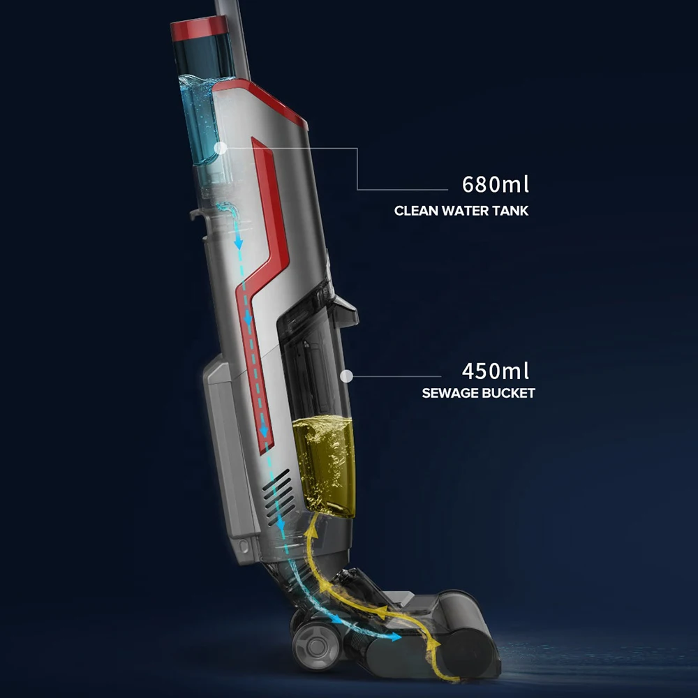 Fonction d'auto-nettoyage Rechargeable, vadrouille intelligente, nettoyage Portable des tapis, nettoyage séparé, réservoir d'eau sale