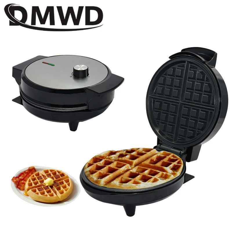 DMWD Electric Waffle Maker Non-stick Crepe Baking Pan Muffin Caker Oven Toaster Breakfast Baking Machine Temperature Adjustable