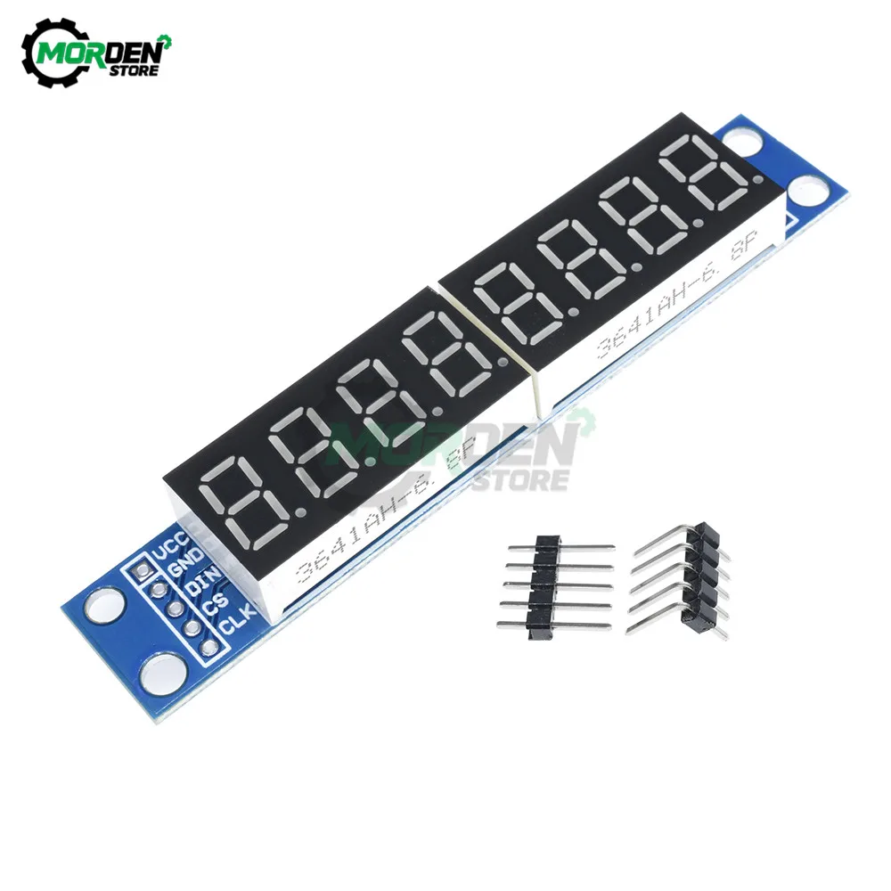 7-Segment MAX7219 LED Dot Matrix 8 Digit Digital Tube Display Control Module For Arduino 3.3V 5V Microcontroller Serial Driver