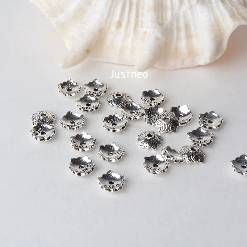 solid 925 sterling silver lotus bead cap,Thai Silver spacer bead caps,jewelry diy silver findings/components