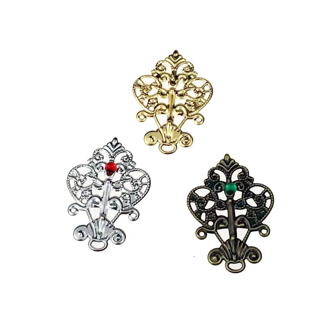 20pcs 40mm  Filigree    Wraps Metal Charms For Embellishment Scrapbook DIY Jewelry Metal Craft  Wraps