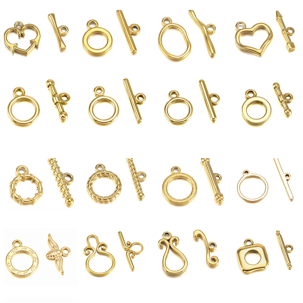 

3Set/Lot 16 Styles Stainless Steel Toggle Clasps OT Clasps Connectors Closure Clip For DIY Bracelet Necklace Jewelry Findings