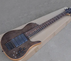 6 Strings Neck-thru-body Electric Bass Guitar with Bideye Maple Veneer,Rosewood Fretboard,Natural Wood Color