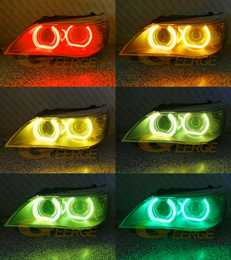 For BMW E60 E61 LCI M5 RF W/ Wireless Remote Bluetooth App Multi Color DTM Style RGB LED Angel Eyes Kit Halo Rings