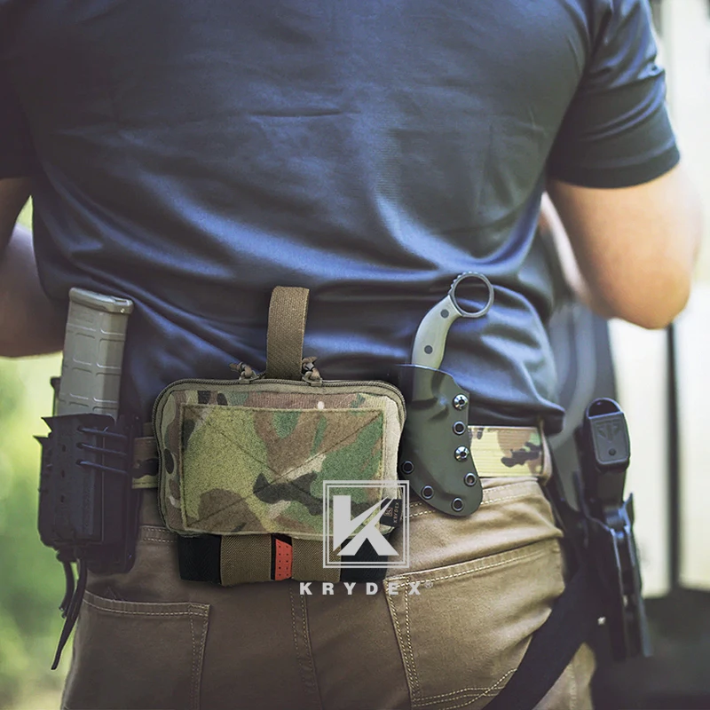 KRYDEX MED1 Tactical Medical Pouch TRA Style EMT Trauma Kit Carrier IFAK Tourniquet Holder MOLLE Belt Blow Out Storage Bag MC